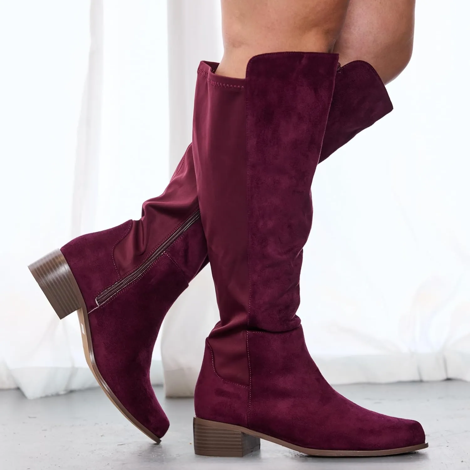 RF ROOM OF FASHION Women's Wide Calf Knee High Riding Boots