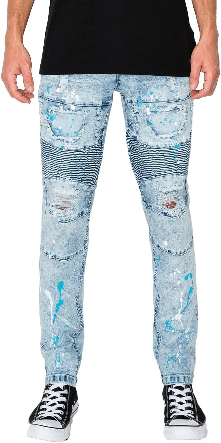 Ribbed Thigh Biker Moto Style Bottoms