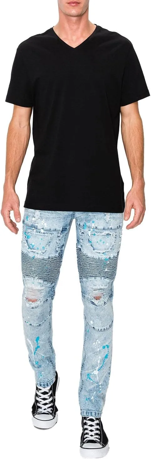 Ribbed Thigh Biker Moto Style Bottoms