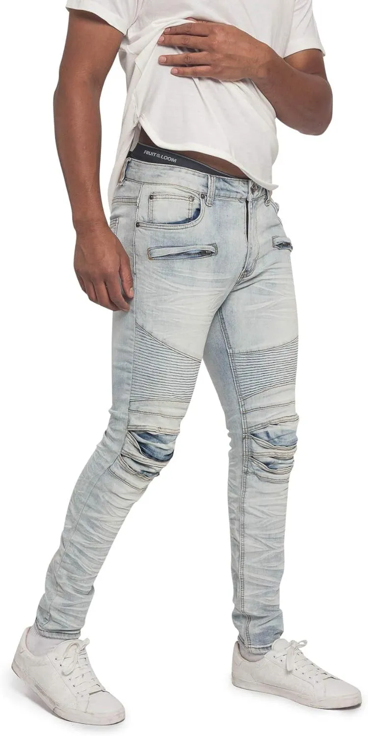 Ribbed Thigh Biker Moto Style Bottoms