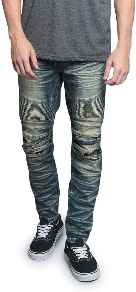 Ribbed Thigh Biker Moto Style Bottoms