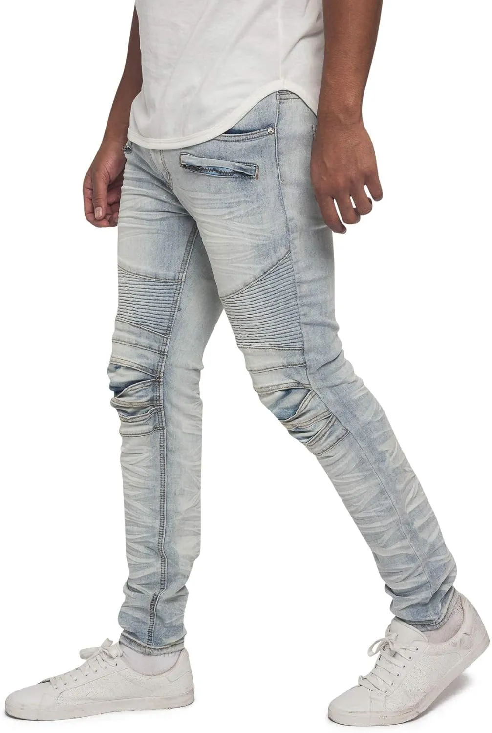 Ribbed Thigh Biker Moto Style Bottoms