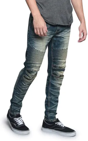 Ribbed Thigh Biker Moto Style Bottoms