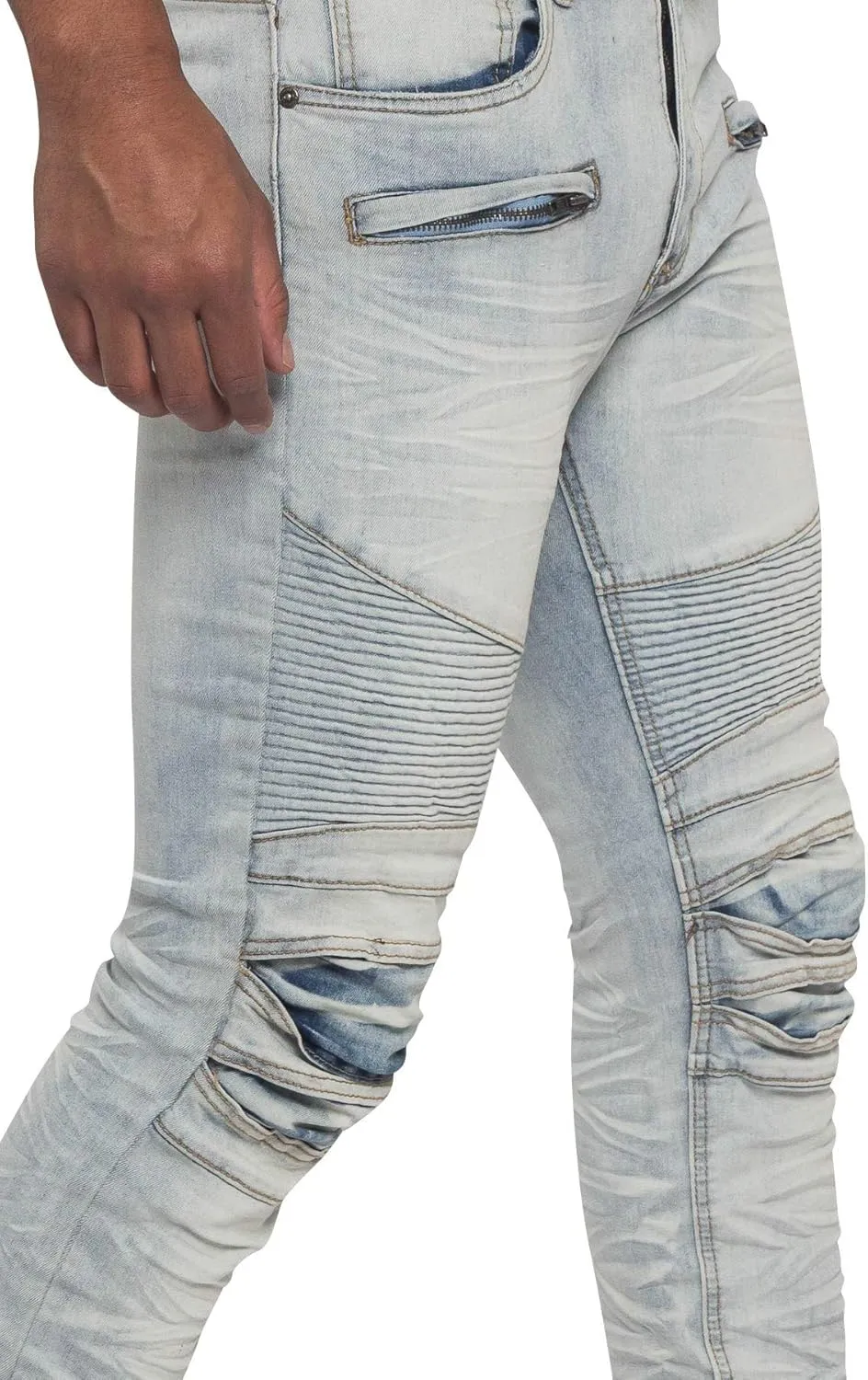 Ribbed Thigh Biker Moto Style Bottoms