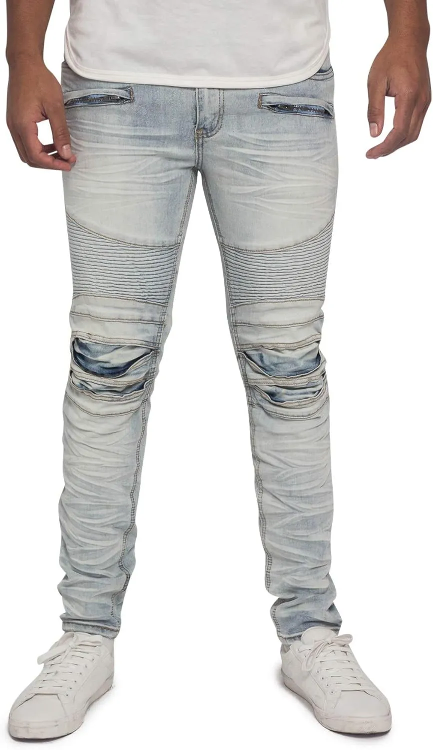 Ribbed Thigh Biker Moto Style Bottoms