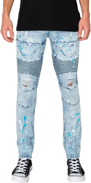 Ribbed Thigh Biker Moto Style Bottoms
