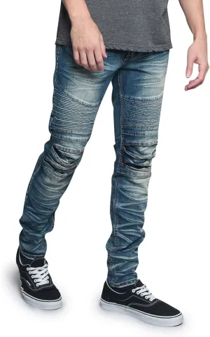 Ribbed Thigh Biker Moto Style Bottoms