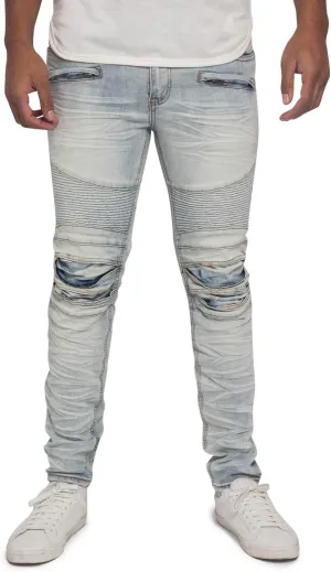 Ribbed Thigh Biker Moto Style Bottoms
