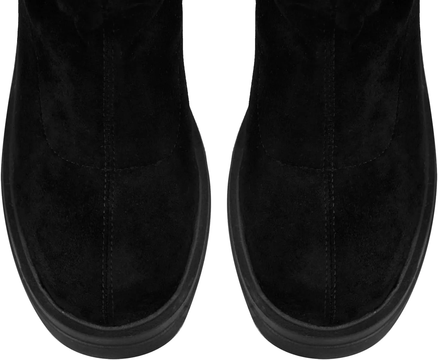 richealnini Women's Flat Platform Thigh High Boots with Zippers Side Zip Up Long Shaft Tall Boots
