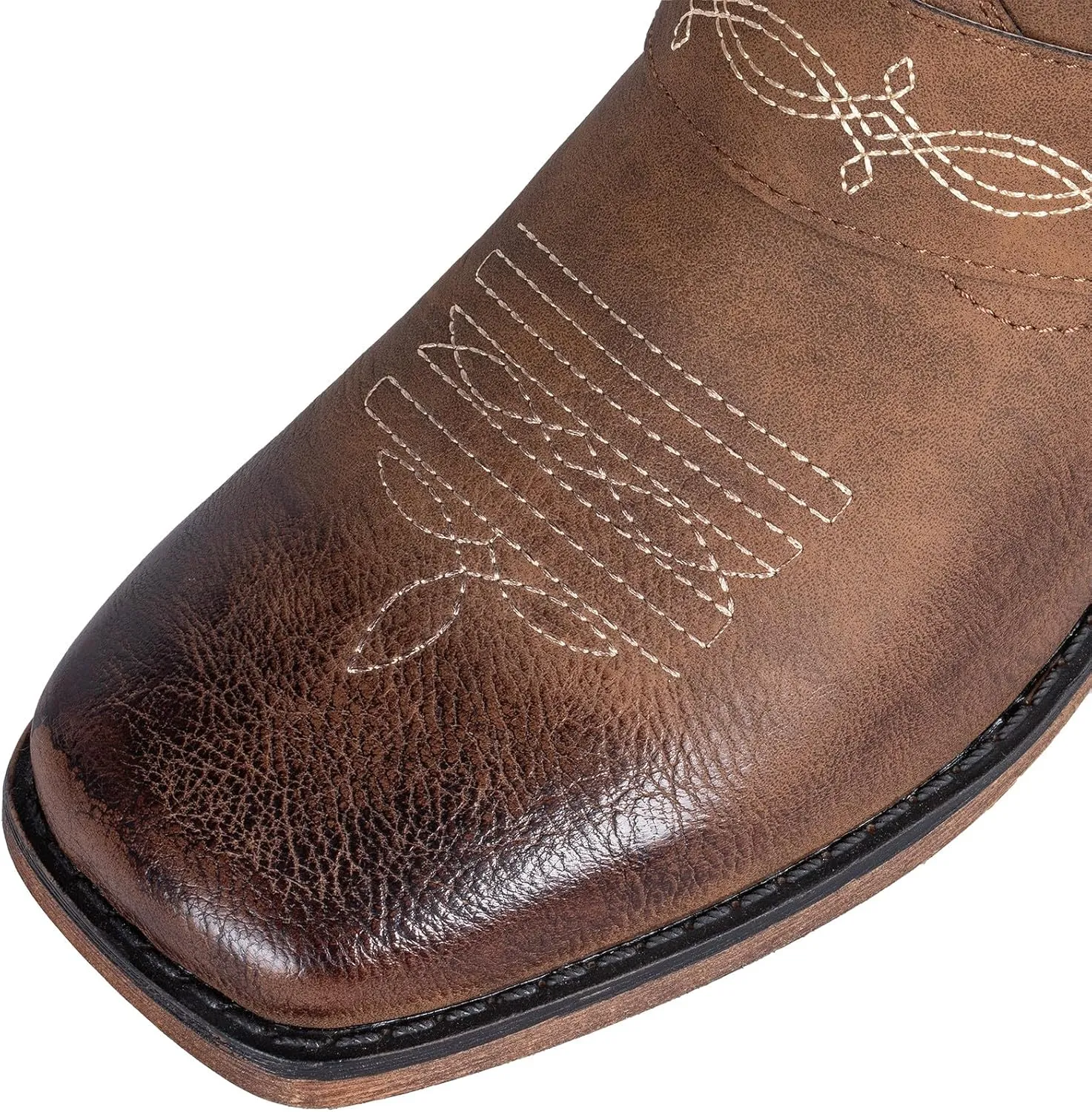 SheSole Ladies Fashion Strap Cowboy Boots for Women Square Toe Mid Calf Western Cowgirl Boots