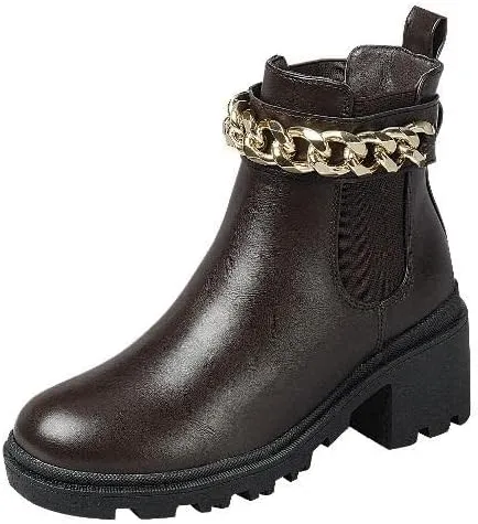Shoes - Women's Chunky Heel Lug Sole Fashion Ankle Boots, Formal Black Booties for Women
