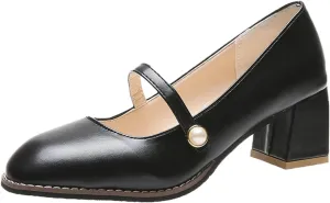 Slingback Shoe High Heeled Thick Mouth Fashion Square Toe Shoes Shallow Pearl Breasted Women's Neutral Wedges for Women