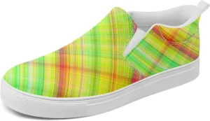 Slip On Sneaker for Women's Men's Low-Top Casual Canvas Shoes Comfortable Lightweight Flats Plaid Loafers Fashion Sneakers