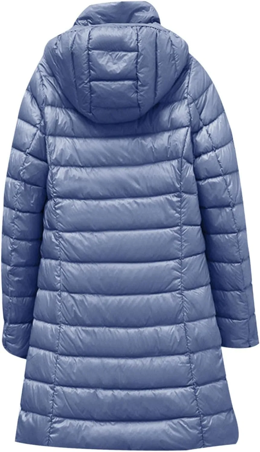 SMIDOW Long Puffer Coat For Women Plus Size Warm Winter Down Jackets Lightweight Removable Hood Quilted Coats