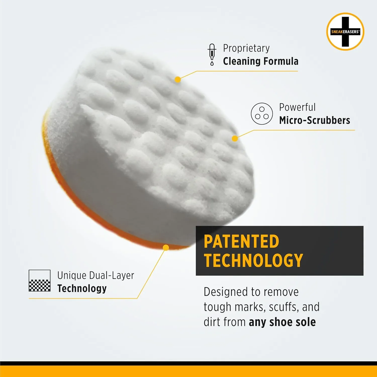 SneakERASERS Instant Sneaker Cleaner Sponge, Effective Shoe Cleaning for White Sneakers, Tennis Shoes - Pre-Moistened, Portable Shoe Cleaner, Perfect for Smooth Soles and Midsoles, 5 Pack