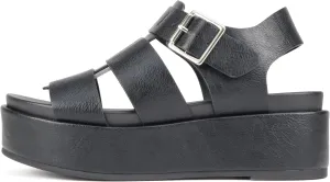 Soda "Bossi ~ Women Round Toe Flatform Fisherman Wedge Sandals with Adjustable Buckle