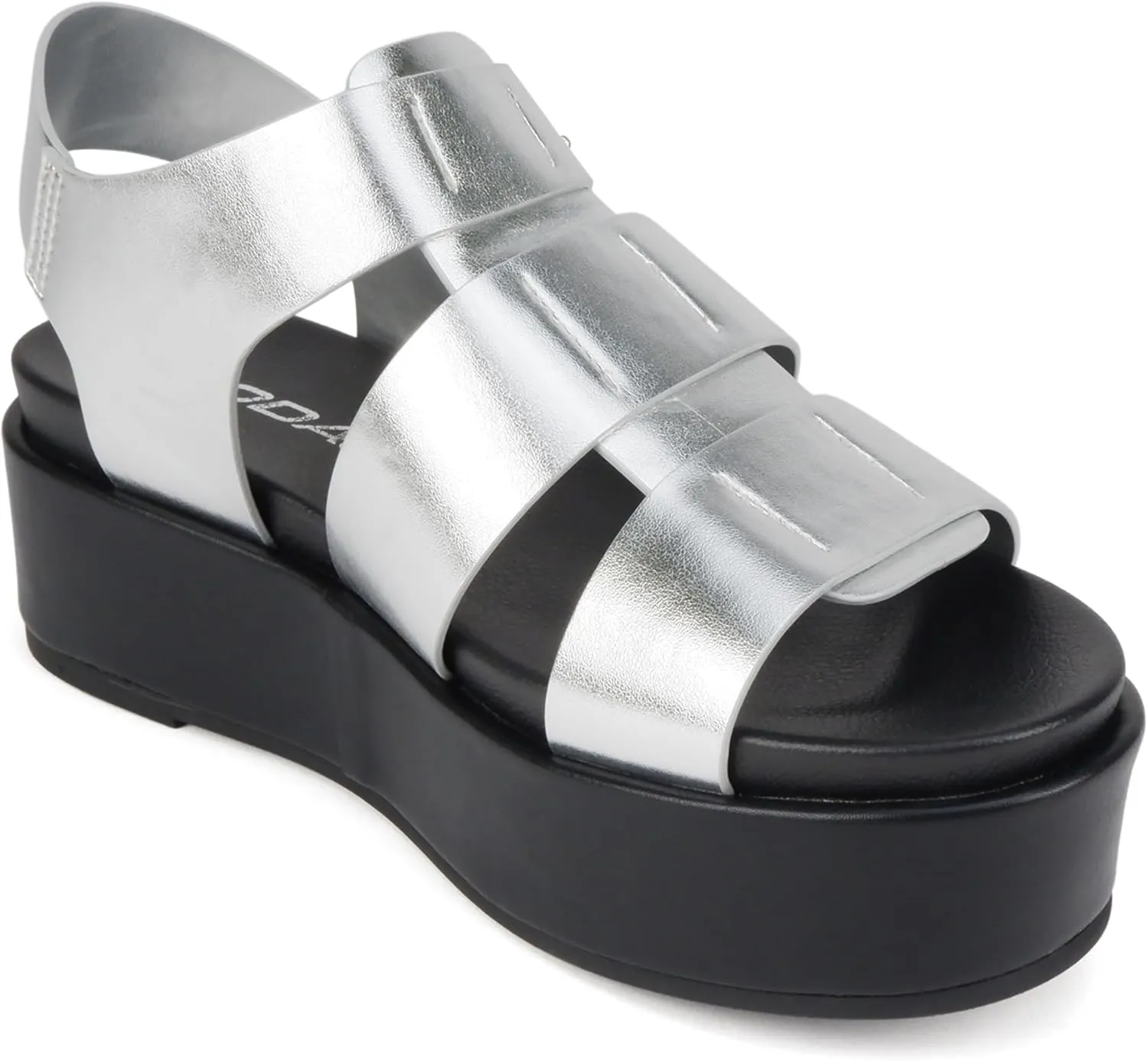 Soda "Bossi ~ Women Round Toe Flatform Fisherman Wedge Sandals with Adjustable Buckle