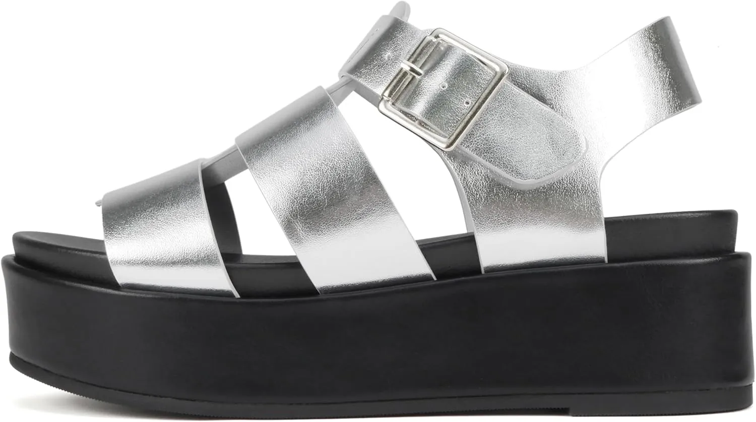Soda "Bossi ~ Women Round Toe Flatform Fisherman Wedge Sandals with Adjustable Buckle