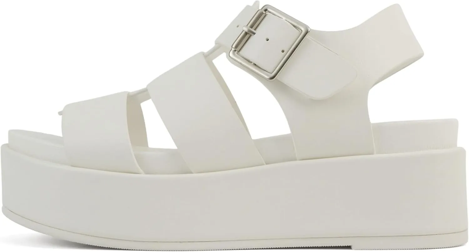 Soda "Bossi ~ Women Round Toe Flatform Fisherman Wedge Sandals with Adjustable Buckle