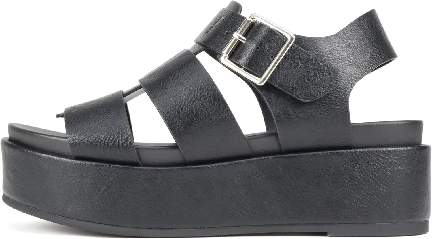 Soda "Bossi ~ Women Round Toe Flatform Fisherman Wedge Sandals with Adjustable Buckle