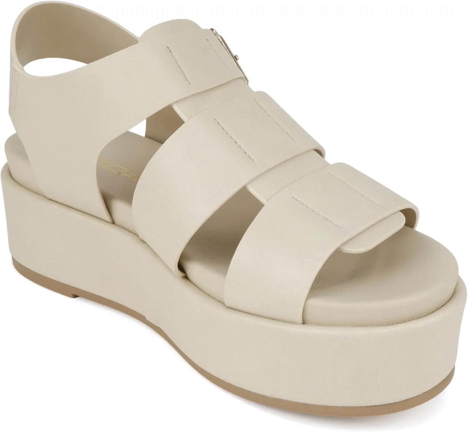 Soda "Bossi ~ Women Round Toe Flatform Fisherman Wedge Sandals with Adjustable Buckle