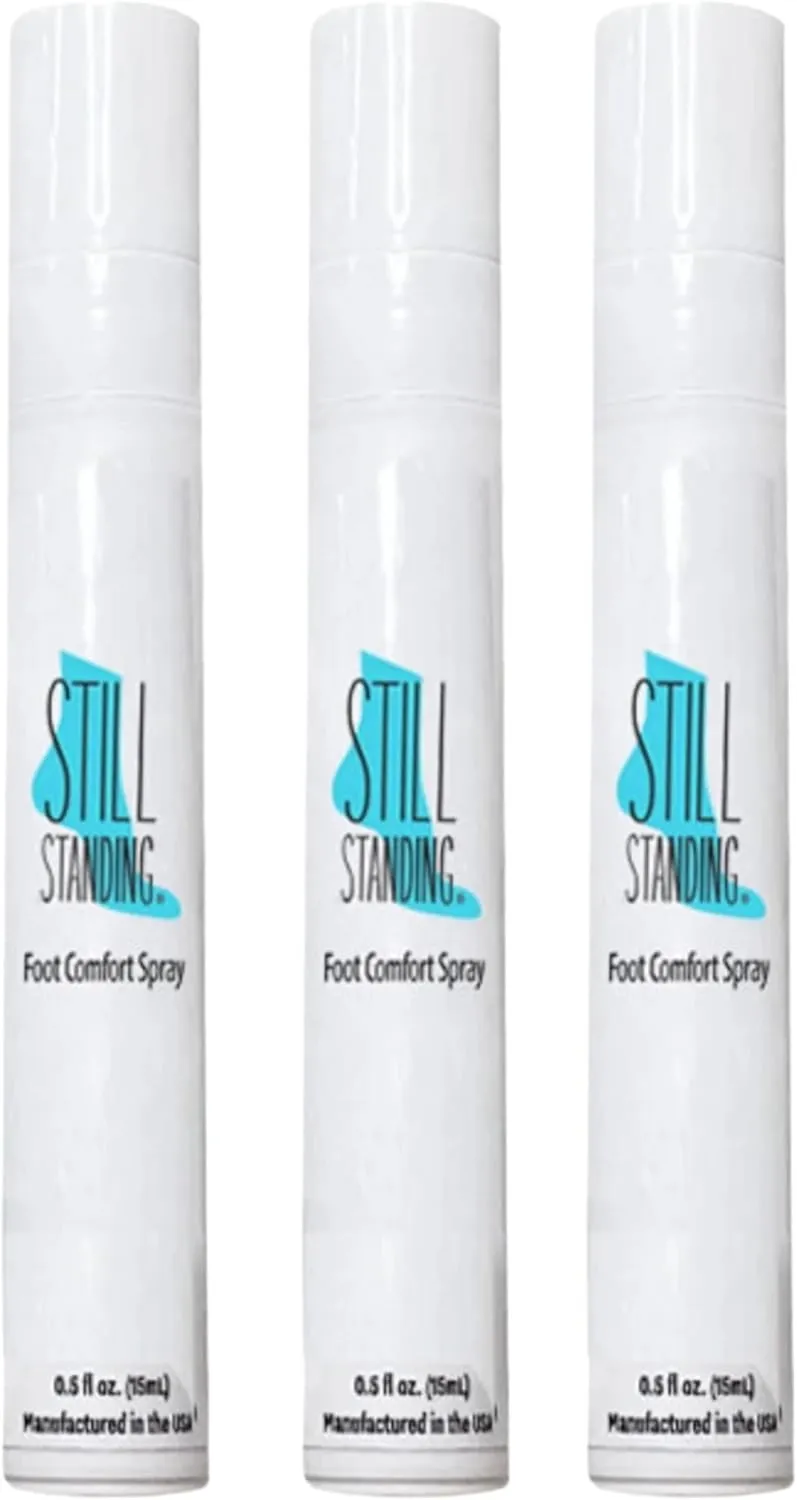 Still Standing Advance Formula Leakproof 15ml Travel Spray Set, Cooling Menthol Foot Spray for High Heel & Shoe Relief, 3 Pack