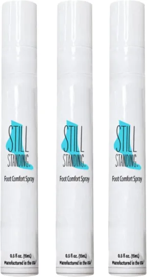 Still Standing Advance Formula Leakproof 15ml Travel Spray Set, Cooling Menthol Foot Spray for High Heel & Shoe Relief, 3 Pack
