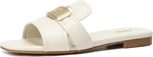 Stratuxx Kaze Women's Dressy Sandals Slip on Flat Summer Shoes Open Toe Slide Sandals for Women Size 5-11
