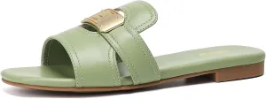 Stratuxx Kaze Women's Dressy Sandals Slip on Flat Summer Shoes Open Toe Slide Sandals for Women Size 5-11