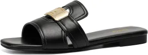 Stratuxx Kaze Women's Dressy Sandals Slip on Flat Summer Shoes Open Toe Slide Sandals for Women Size 5-11