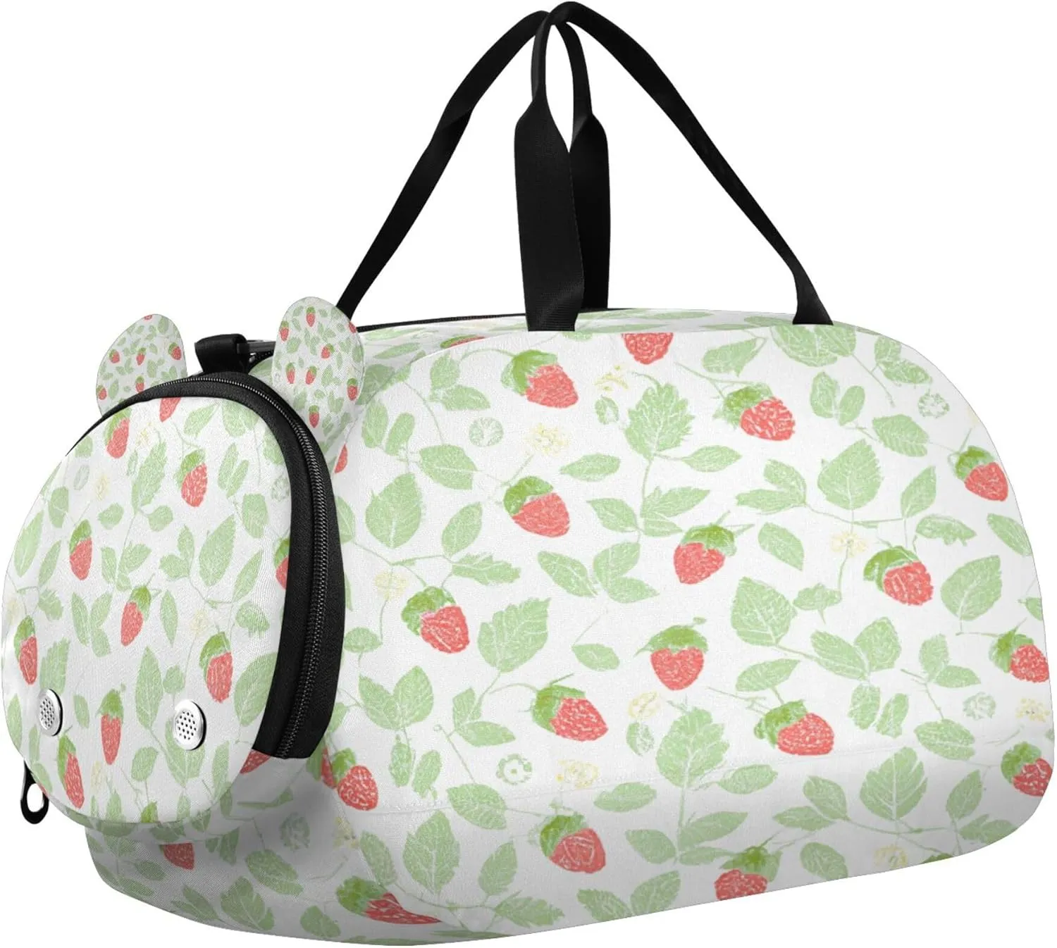 Strawberry Youth Sports & Travel Duffle Bag with Shoe Compartment,Waterproof Gym Bag for Girls and Boys (Overnight Essentials Organizer)