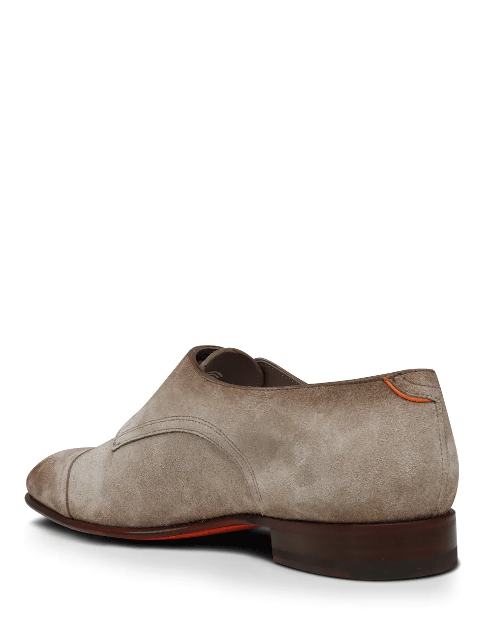 Suede Double Monk Strap Loafer in Beige
