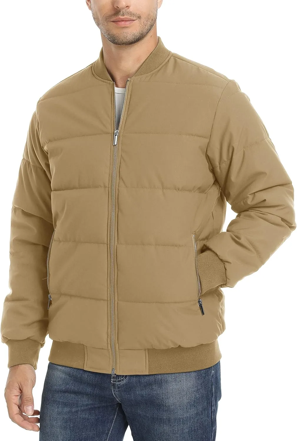 TACVASEN Puffer Jacket Men Quilted Mens Lightweight Jackets Water-Resistant Warm Padded Comfortable for Winter
