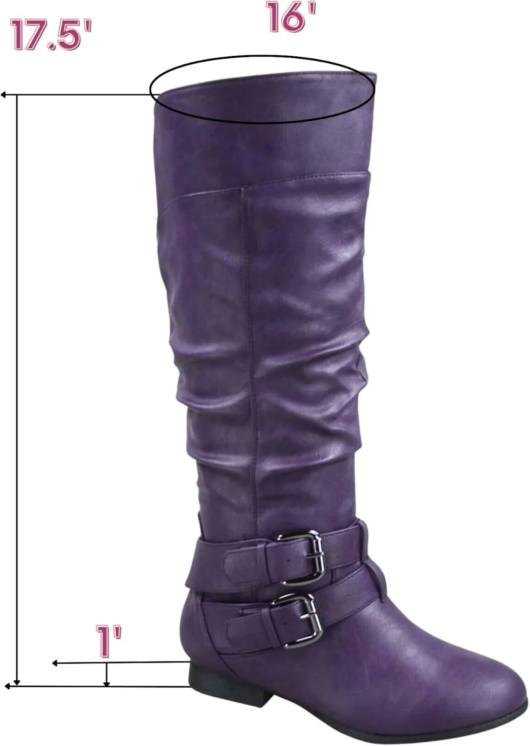 TOP Moda Coco-20 Women's Fashion Round Toe Low Heel Knee High Zipper Riding Boot Shoes