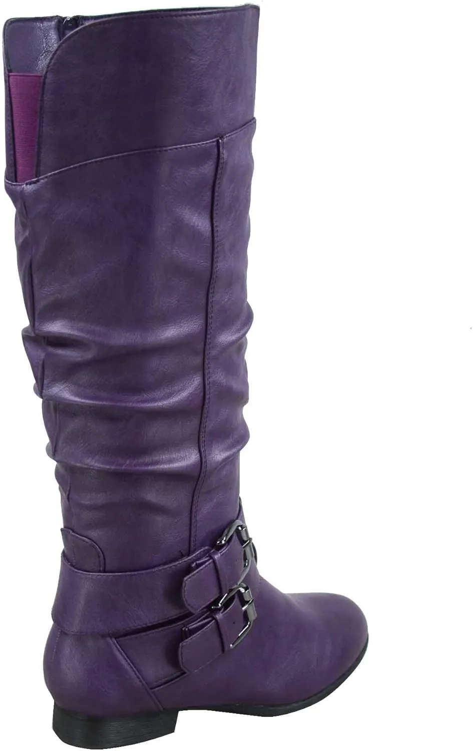 TOP Moda Coco-20 Women's Fashion Round Toe Low Heel Knee High Zipper Riding Boot Shoes