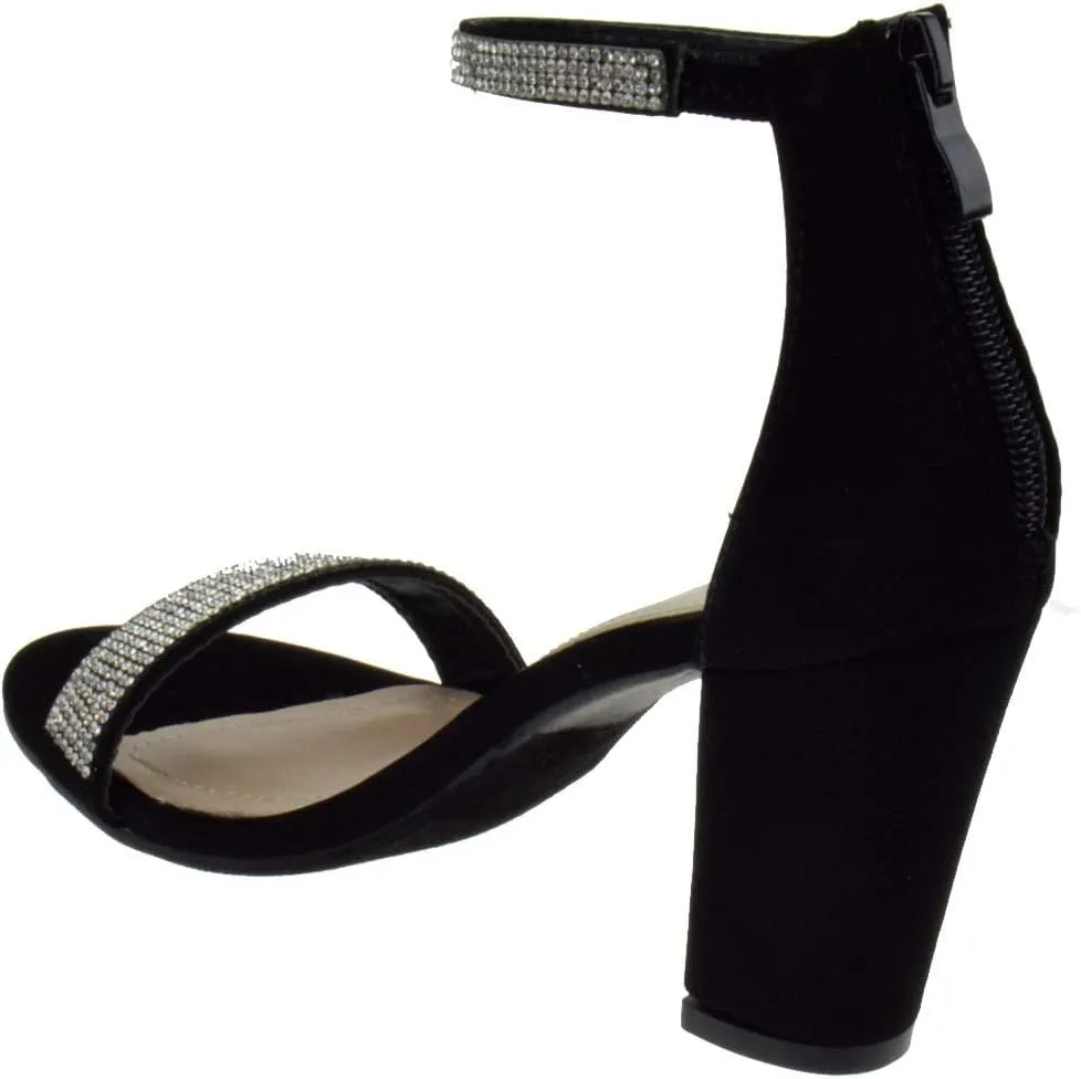 TOP Moda Gallery-45 Ankle Strap Dressy High Heel Sandal, Non-slip Sole, For Wedding, Party, Prom, Evening Wear, or Any Occasion, Sleek Style Block Heel Sandals