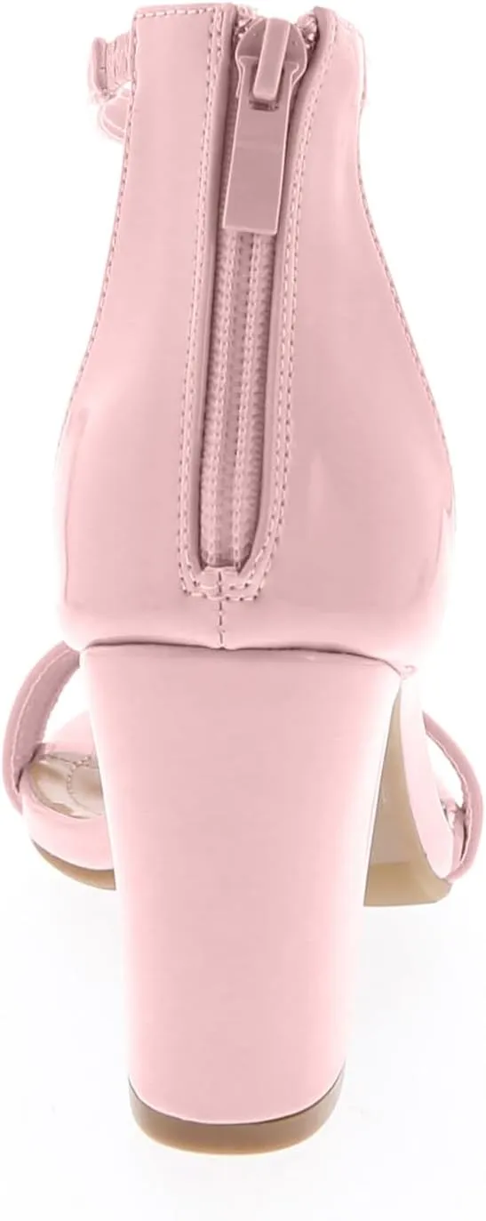 TOP MODA Hannah-1 Ankle Strap Dressy High Heel Sandal, Non-slip Sole, For Wedding, Party, Prom, Evening Wear, or Any Occasion, Sleek Style Block Heel Sandals