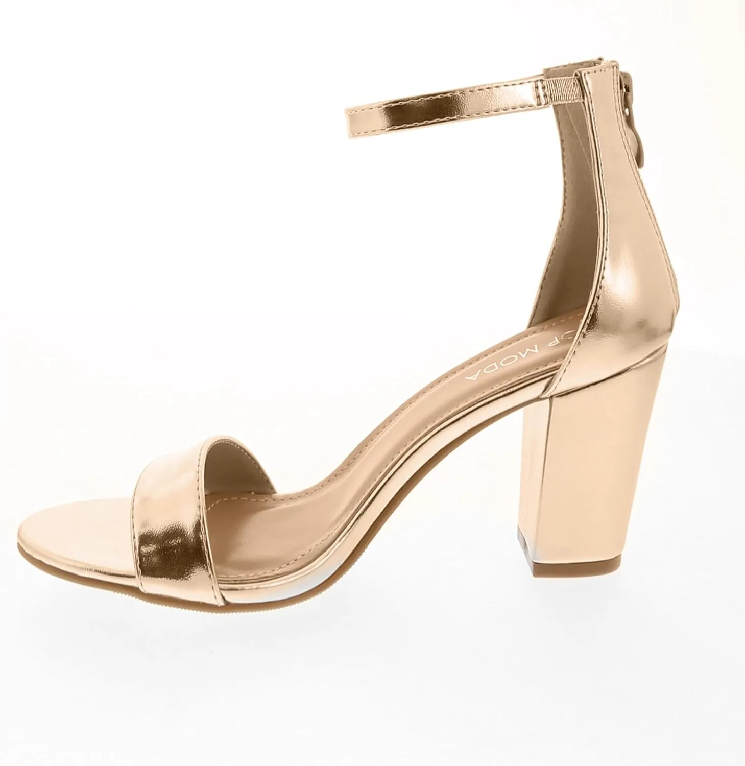 TOP MODA Hannah-1 Ankle Strap Dressy High Heel Sandal, Non-slip Sole, For Wedding, Party, Prom, Evening Wear, or Any Occasion, Sleek Style Block Heel Sandals