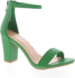 TOP MODA Hannah-1 Ankle Strap Dressy High Heel Sandal, Non-slip Sole, For Wedding, Party, Prom, Evening Wear, or Any Occasion, Sleek Style Block Heel Sandals