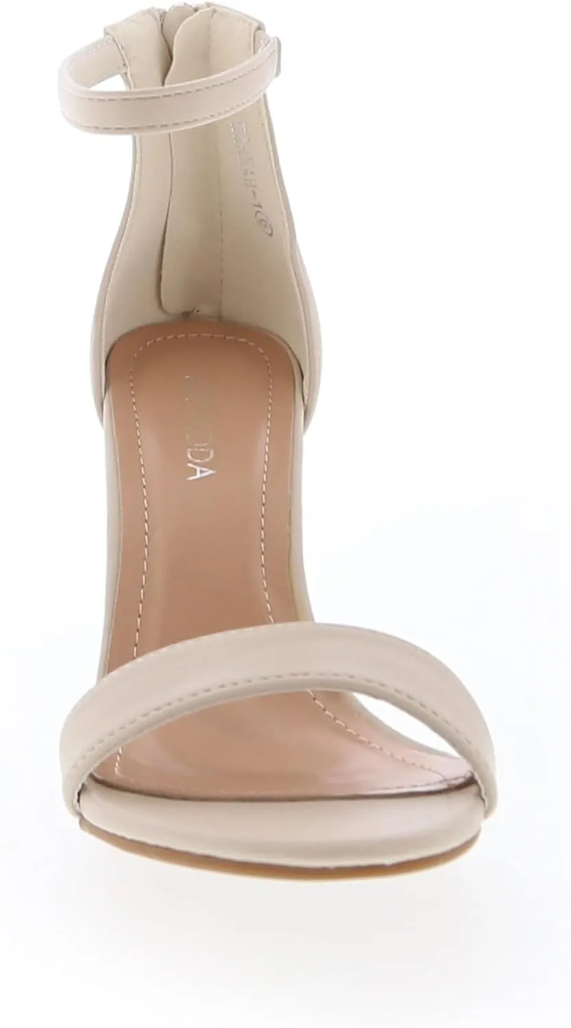 TOP MODA Hannah-1 Ankle Strap Dressy High Heel Sandal, Non-slip Sole, For Wedding, Party, Prom, Evening Wear, or Any Occasion, Sleek Style Block Heel Sandals