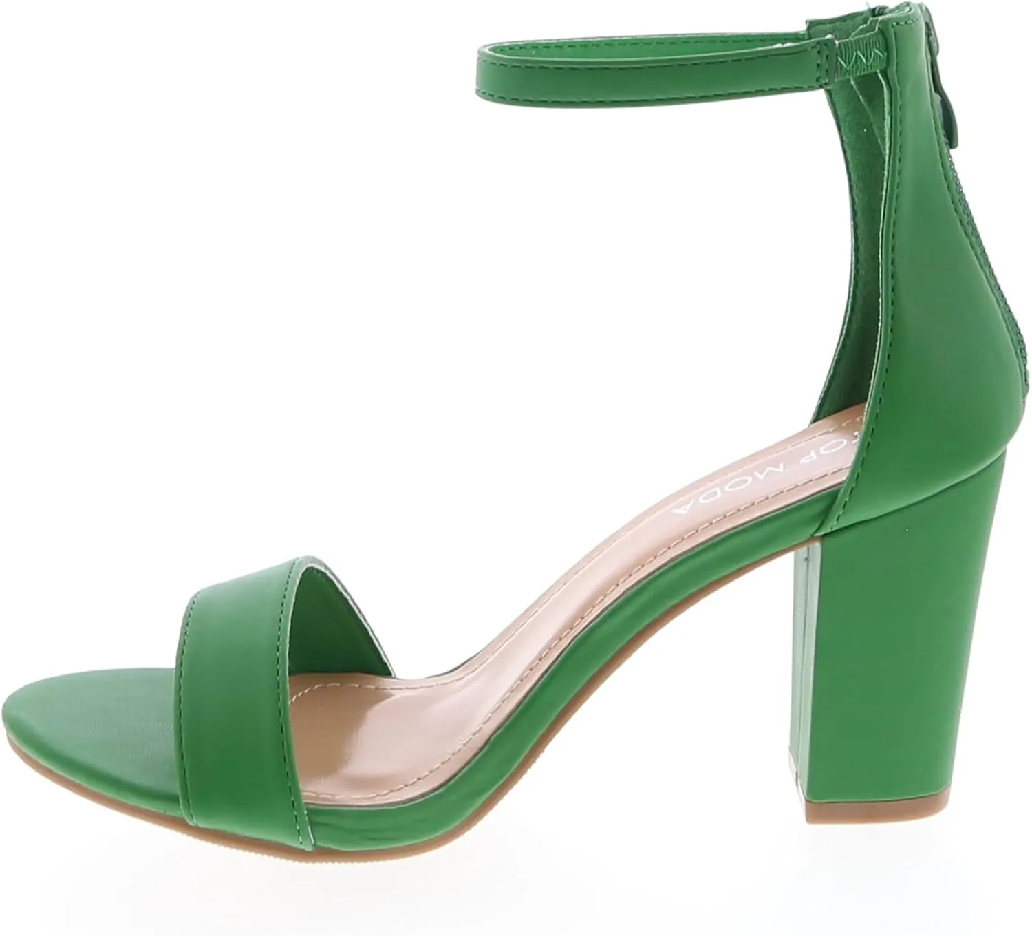 TOP MODA Hannah-1 Ankle Strap Dressy High Heel Sandal, Non-slip Sole, For Wedding, Party, Prom, Evening Wear, or Any Occasion, Sleek Style Block Heel Sandals
