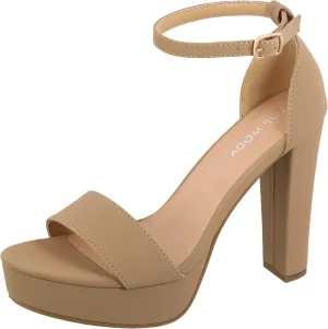 TOP Moda Platform High Heel Open Toe Dress Sandal Over the Toe Strap