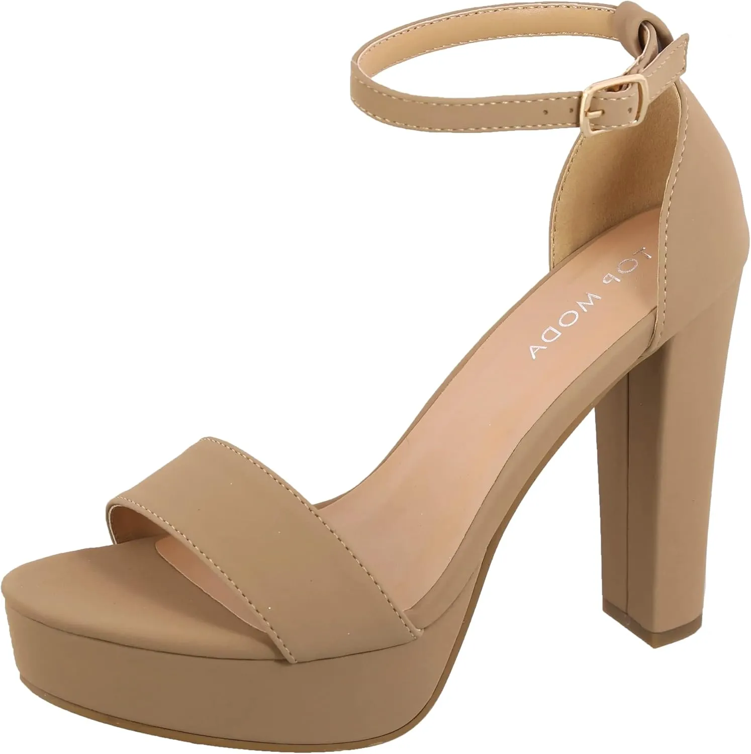 TOP Moda Platform High Heel Open Toe Dress Sandal Over the Toe Strap