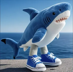 Tralalero-Tralala Shark Plush Decor 16inch Italian Brainrot Meme Shark Collectible Animals Figurine Gifts for Fans