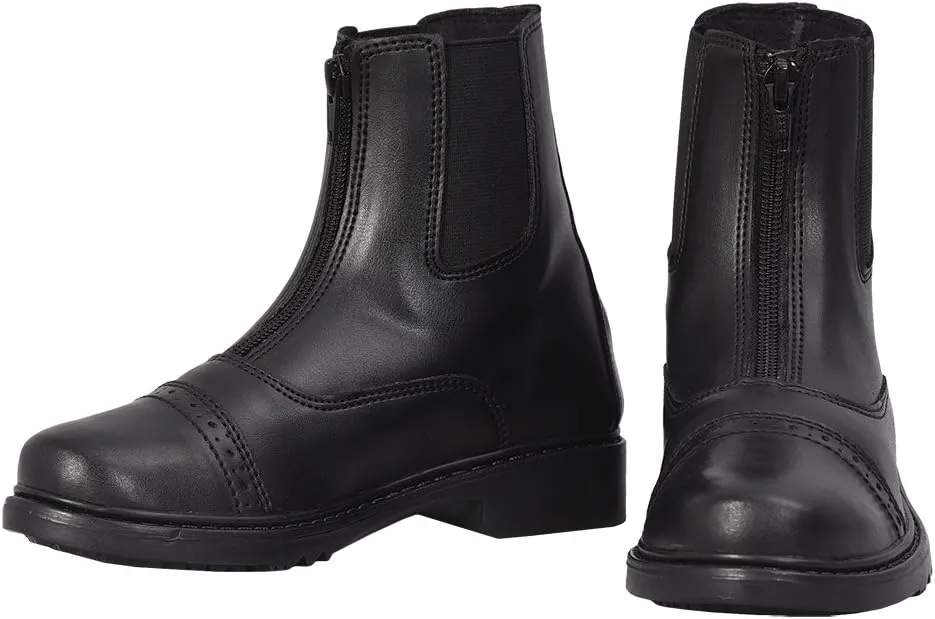 TuffRider Children's Starter Front Zip Paddock Boots with Free Assorted Striped Socks Kids