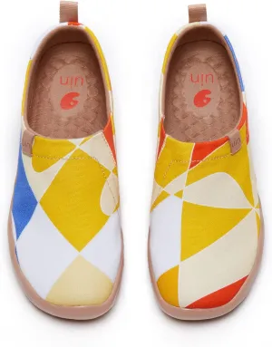 UIN Women's Slip Ons Lightweight Flats Walking Casual Loafers Travel Shoes Toledo Ⅰ Color & Geometry