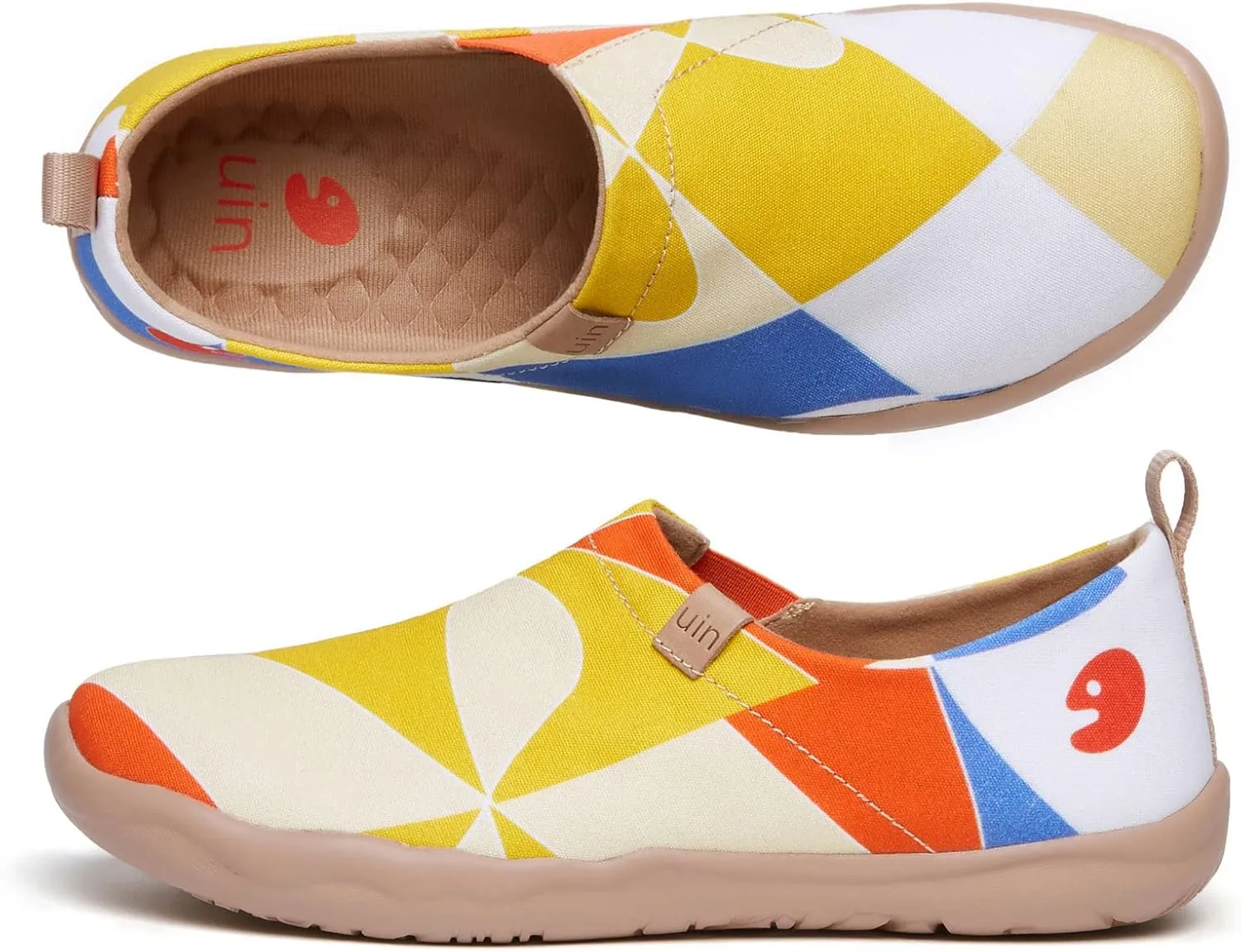 UIN Women's Slip Ons Lightweight Flats Walking Casual Loafers Travel Shoes Toledo Ⅰ Color & Geometry