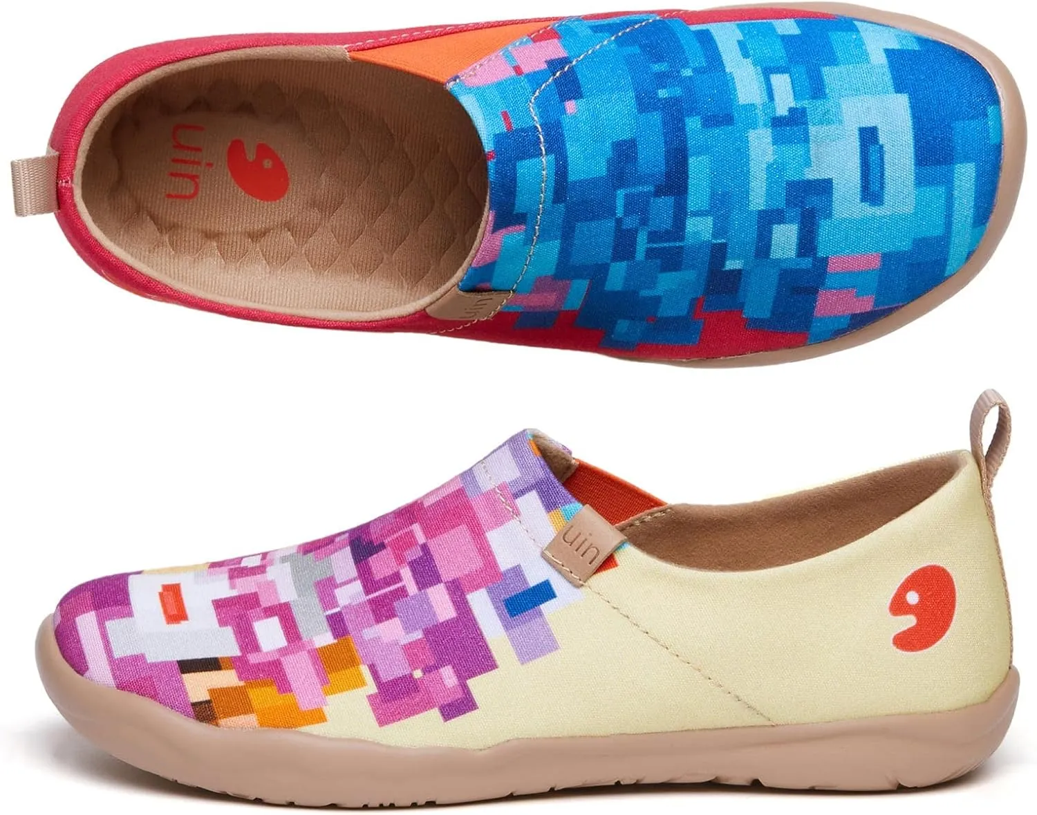 UIN Women's Slip Ons Lightweight Flats Walking Casual Loafers Travel Shoes Toledo Ⅰ Color & Geometry