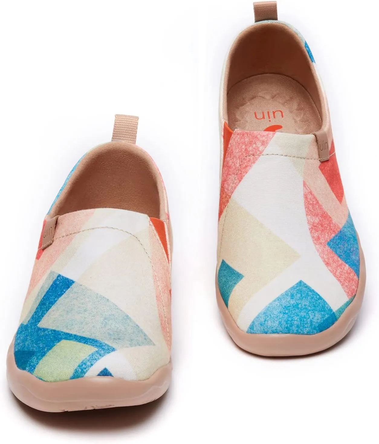 UIN Women's Slip Ons Lightweight Flats Walking Casual Loafers Travel Shoes Toledo Ⅰ Color & Geometry