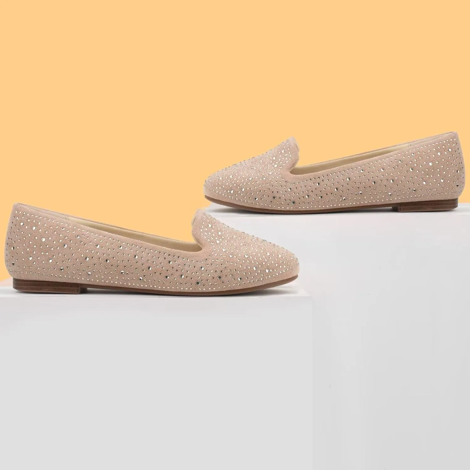 USSHOE Flats Shoes for Women Slip on Round Toe Comfortable Women's Flats Ballet Flats Shoes Loafers